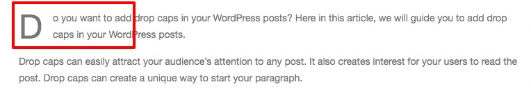 Add Drop Caps in WordPress Posts