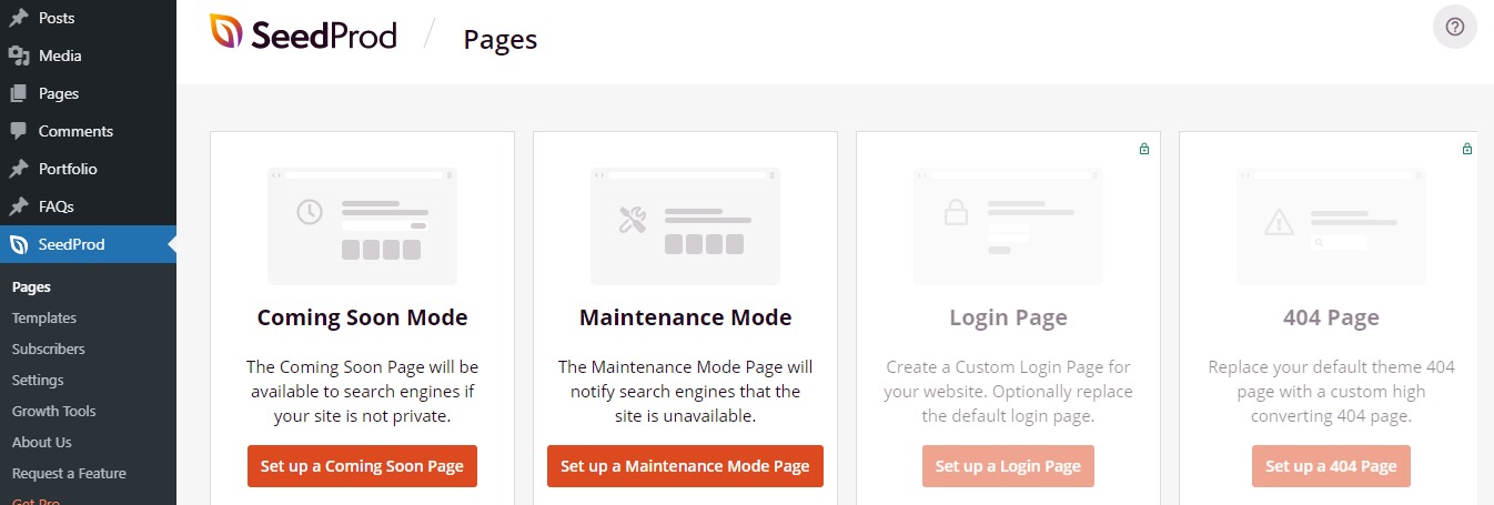enable maintenance mode in WordPress